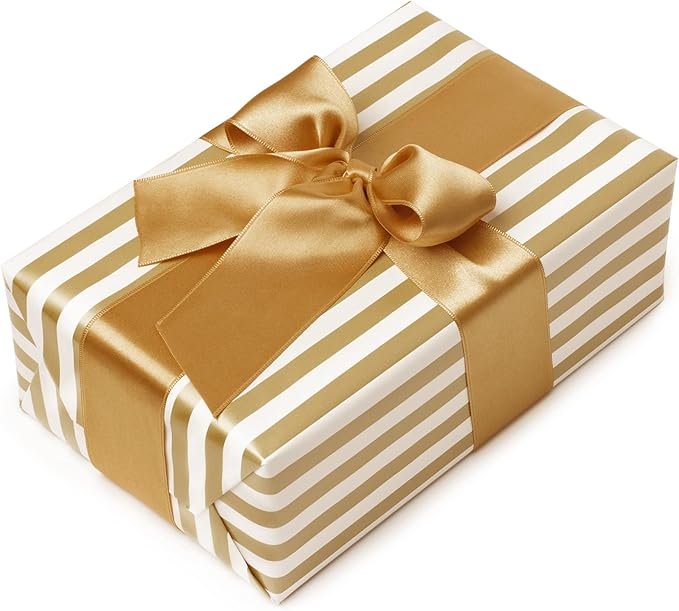 LIUYAXI Old Gold Double Faced Satin Ribbon, 1-1/2" X Continuous 50 Yards, Ribbons Perfect for Gift Wrapping Wedding DIY Craft Bow Making & Other Projects