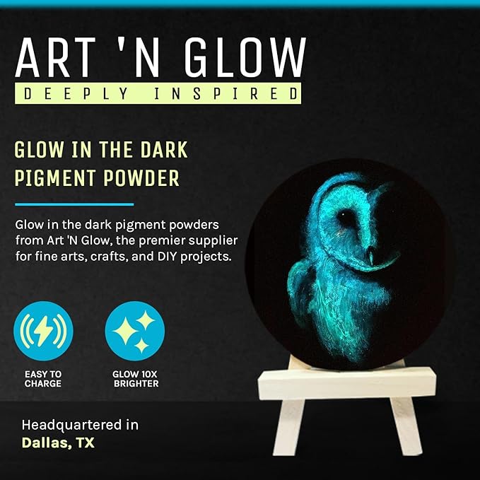 Glow in The Dark Pigment Powder - Neutral and Fluorescent Color for Art Painting, Fine Art, Nail Art Paint, and DIY Crafts - Long Lasting, 10+ Color Options - Fluorescent Purple - (120 Grams/4 Ounces)