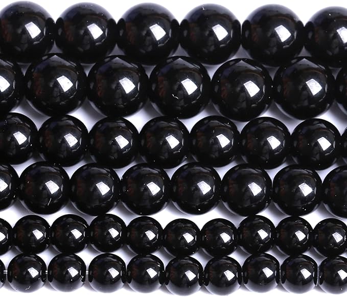 12MM Natural Black Agate Gemstone Beads Round Loose Stone Beads for Jewelry and Bracelets Making 32pcs 15"