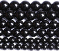 8MM Natural Black Agate Gemstone Beads Round Loose Stone Beads for Jewelry and Bracelets Making 90pcs 2 Strands 32"