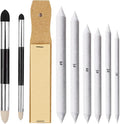 Haojiaho Blending Stump, 9pcs Blending Stumps, Blending Sponge Pens and Sandpaper Pencil Sharpener, Washable & Reusable, Tortillions Paper Art Blenders for Student Artist Charcoal Sketch Drawing