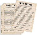 QUPT 90th Birthday Party Games, 1935 Trivia Games, Birthday Party Supplies for Adults, Fun 1935s Party Game，Pack of 30 Cards