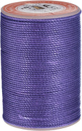 uxcell Round Leather Sewing Waxed Thread, 55m / 60 Yards Wax Polyester String, 0.8mm Waxed Stitching Cord for Leather Crafts, Bookbinding, Bracelets Braided, Purple