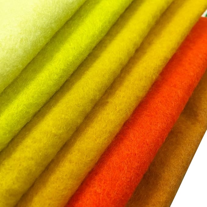 flic-flac 42pcs1.4mm Thick Soft Felt Fabric Sheet Assorted Color Felt Pack DIY Craft Sewing Squares Nonwoven Patchwork (25cm * 25cm)