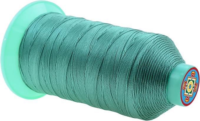 Mandala Crafts Bonded Nylon Thread Aquamarine Heavy Duty Sewing Threads - 415 YDs Size 346 210D T350 Tex 350 Thread for Leather Jeans Weaving Outdoor Marine Upholstery Threads