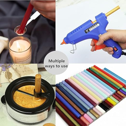 Black Wax Sealing Sticks, ONWINPOR 10pcs Glue Gun Waxs Seal Stick for Waxing Seals Stamp, Melting Waxsealsticks for 0.43'' Glue Gun Waxsealingsticks (Black)