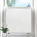 Privacy Window Film Static Cling, Frosted Glass Decorative Window Film with 96% UV Blocking, Non-Adhesive Removable Window Cling for Home Office Bathroom, 17.5 x 157.4 Inches, White
