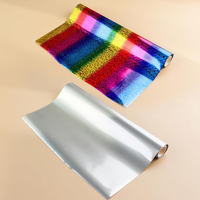3PCS 5M Rainbow Toner Reactive Foil for Crafting Toner Reactive Foil Roll for Scrapbooking Paper Crafts/Planner/Invitation Hot Stamping Foil Paper by Laser Printer&Laminator for Scrapbooking Craft