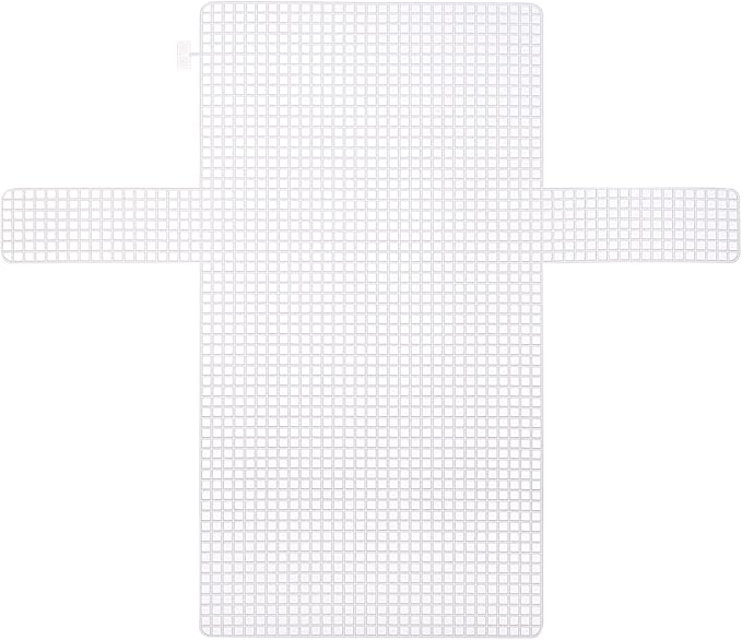 MECCANIXITY 4Pcs Plastic Mesh Canvas Sheet 4 Count 36 cm/ 14.2" for Crochet Bag Making Cross Blank Canvas for Embroidery Needlepoint, Bag, Knit Crochet Mesh, White