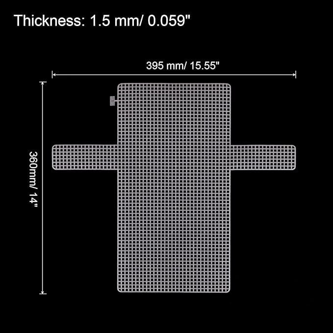 MECCANIXITY 2Pcs Plastic Mesh Canvas Sheet 4 Count 36 cm/ 14.2" for Crochet Bag Making Cross Blank Canvas for Embroidery Needlepoint, Bag, Knit Crochet Mesh, White