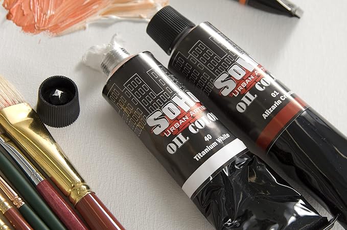 Soho Urban Artist Oil Paint - Crimson Red, 50 ml Tube - Best Valued Oil Colors for Painting, Excellent Pigment Load