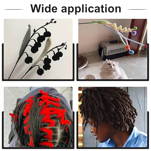 60 PCS Black Pipe Cleaners - Bulk Art & Craft Pipe Cleaners Chenille Stem for Creative Home Decoration and Arts Crafts