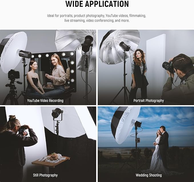 NEEWER 41"/104cm Parabolic Reflective Umbrella Photography with Silver Inner, Soft Lighting with Diffuser Cover, Bag, Quick Fold for Camera Photo Studio Video Light Shooting Monolight Flash, NS1U