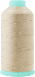 Mandala Crafts Bonded Nylon Thread Cream Heavy Duty Sewing Threads - 2843 YDs Size 46 210D T45 Tex 45 Thread for Leather Jeans Weaving Outdoor Marine Upholstery Threads