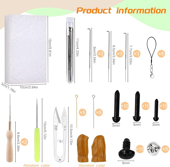IMZAY Needle Felting Kit, 149 Pieces Needle Felting Tools for Beginner, 72 Colors Wool Roving Set, Felting Kit with Wool Felt Tools and Foam Mat, Felting Kits for Beginners Adult