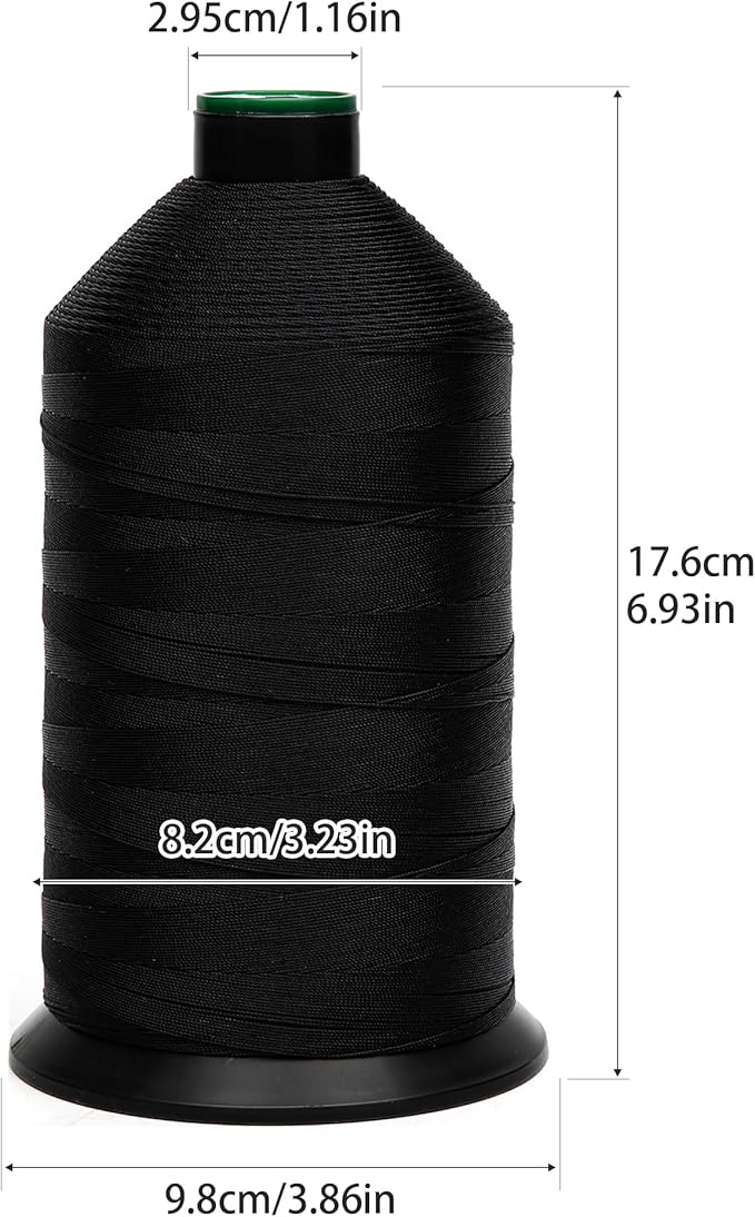 Extra Strong Bonded Nylon Thread #138 Tex135 – 16 OZ, 3000yds, Versatile Stitching Solution for Leather, Upholstery, Canvas Repair and More (Dark Blue)