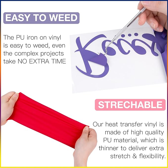 HTVRONT Gold HTV Heat Transfer Vinyl Bundle: 36 Pack 12" x 10" Iron on Vinyl for T-Shirt, Heat Transfer Vinyl Compatible with Cricut Cutting Machine, Silhouette Cameo or Heat Press Machine