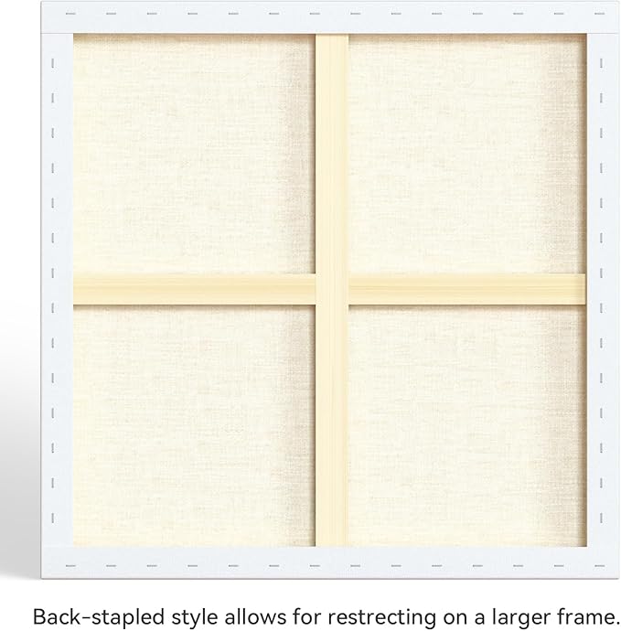 PHOENIX 30x30 Inch 2 Pack Artist Canvas - Extra Large Square Stretched Canvases for Painting - 3/4 Inch Profile, 100% Cotton 11 Oz. Gesso Primed White Blank Professional Canvas Oil & Acrylic Paints