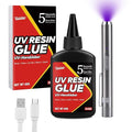UV Resin Kit with Light - 60g UV Resin with Rechargeable Flashlight, Fast Curing in 5 Seconds, Clear UV Glue for Welding Plastic, Glass Repair, Acrylic - UV Adhesive for Bonding Jewelry, DIY, Crafts