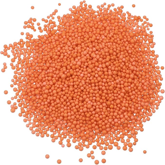 MECCANIXITY Foam Beads Foam Balls 2-3mm for Wedding and Party Decorations, Tiny Packing Balls, Arts DIY Crafts Supplies (Bright Orange,1 Pack Approx 8000pcs)