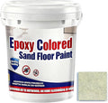 Epoxy Colored Sand Floor Paint, Epoxy Floor Paint for Concrete, High Gloss Marble Effect Coating, Waterproof Non-Slip Concrete Paints, Suitable for Indoor/Outdoor Use (Millet Yellow,128 oz/4 kg)