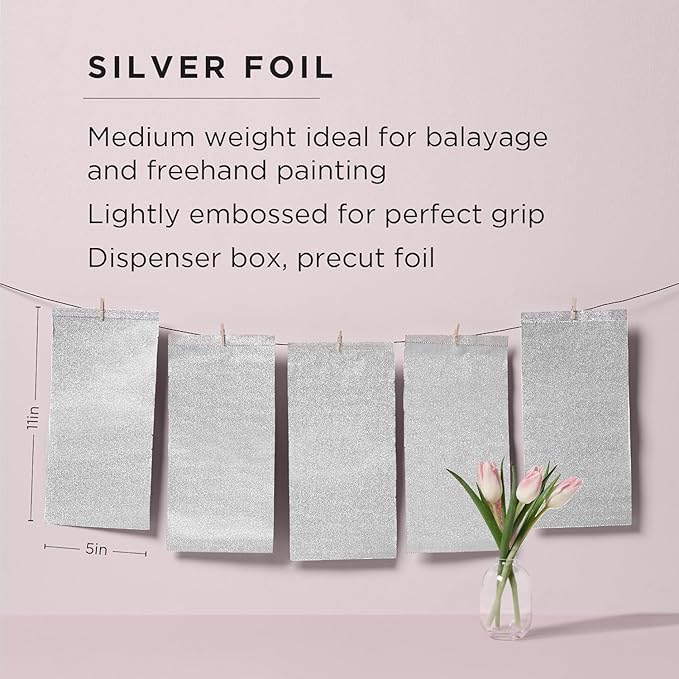 Fromm Pop Up Hair Foils, Silver Foils, Cosmetology Supplies, Hairstylist Essentials, Lightweight, Ideal for Highlighting and Coloring, Precut, 5" x 11", 500 Foil Sheets