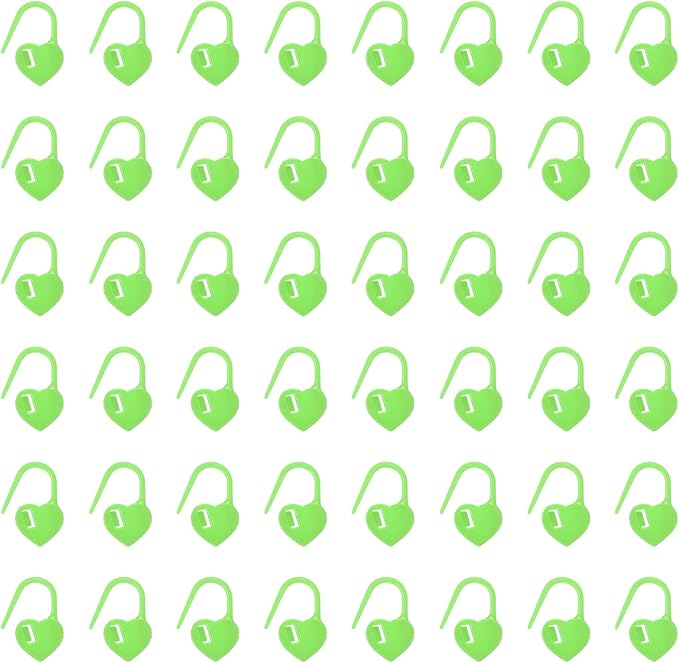 uxcell 200pcs Stitch Markers for Crocheting, Heart Shaped Crochet Marker Needle Clip Counter for Knitting Clothing Tag DIY Craft,Green