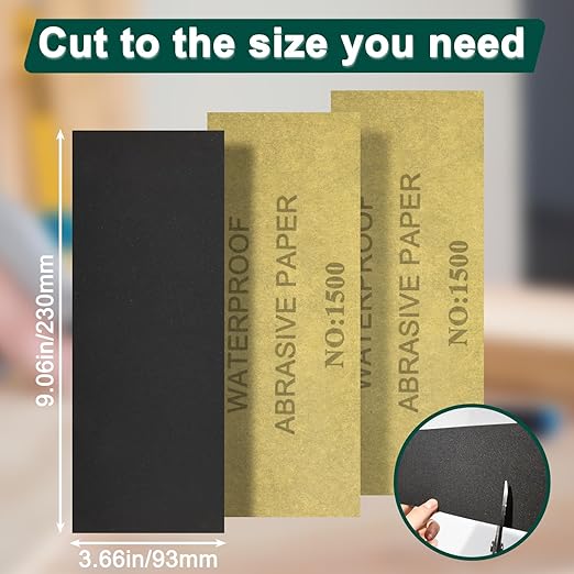 20PCS Sand Paper 1500 Grit Sandpaper Sheets, 9 x 3.6 Inch Wet Dry Sandpaper Sheets, Sand Paper for Metal, Wood Furniture, Automotive and Crafts