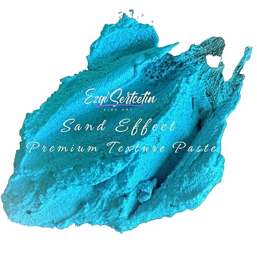 Premium Sand Effect Texture Paste | 6oz by Volume | Unique Metallic Colors | Excellent Sand Texture Effect | by Ezgi Sertcetin (Metallic Talia Turquoise)
