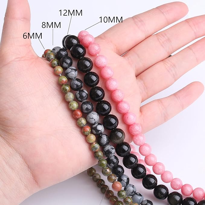 32PCS 12MM Black Malachite Beads Stone Beads Energy Healing Beads for DIY Jewelry Bracelet Necklace Making for Jewelry Making15Inch…