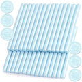 Light Blue Wax Seal Sticks, 30pcs Sealing Wax Sticks, HOSEALING Glue Gun Wax Seal Sticks for Wax Seal Stamp, Premium Sealing Wax for Wedding Invitations, Letter, Envelope (Mini Size)