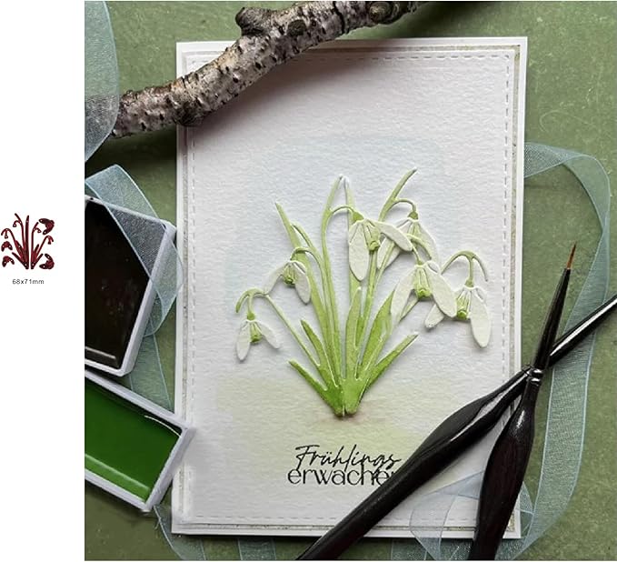 Lapoo Metal Cutting Die for Scrapbooking, 3D Backgrounds Frame New Cutting Dies DIY Album Card Making Decor Paper Craft Metal Die Cuts Party Wedding Decorations (Herbal A 2.8 x 2.5 in)