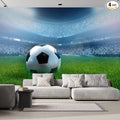 wall26 Wall Sticker/Wall Mural Close Up of a Football Ball on a Full Stadium, Not Peel and Stick, Non-Woven Wallpaper Decorative for Bedroom, Living Room, Office - 99x96 inches