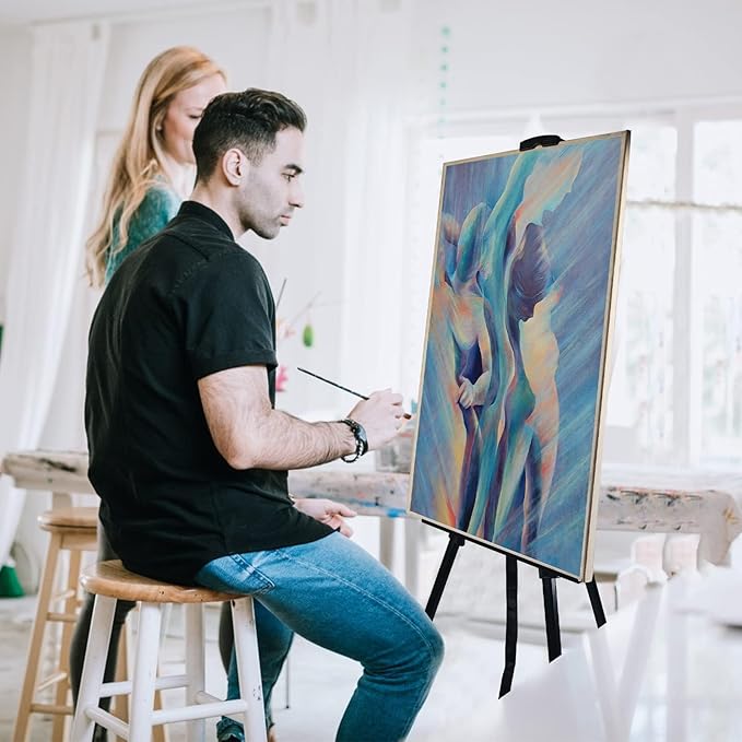 Art Easel Stand for Painting Canvases - 66-Inch Adjustable Metal for Adults Tabletop & Outdoor Use - Lightweight Portable Easel for Displaying & Drawing - Sturdy,4-Pack.