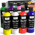 Nicpro 8 Colors Permanent Fabric Paint (4 oz, 120 ml) Soft Fabric Paint for Clothes, Non-Toxic Textile Paint for Fabric DIY Crafts, T-shirts, Shoes Jeans Bags Canvas for Adult with Color Wheel