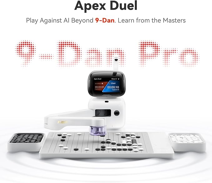 Go Professional – AI Smart Go Board with Robotic Arm, 23-Level AI for All Skill Levels, Apex Duel, Real-Time Game Review, Wi-Fi OTA Updates