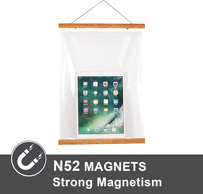 WITCOLOR 11x14 11x17 11x22 Poster Frames, Magnetic Light Wood Wooden Frame Hanger for Photo Picture Canvas Artwork Art Print Wall Hanging (1 Pack, 11", Teak Wood)