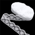 White Lace Ribbon Sewing Flower Lace Trim for Crafts Bridal Wedding Decorations, Bouquet and Gift Packaging (1.4Inch, 22 Yards)