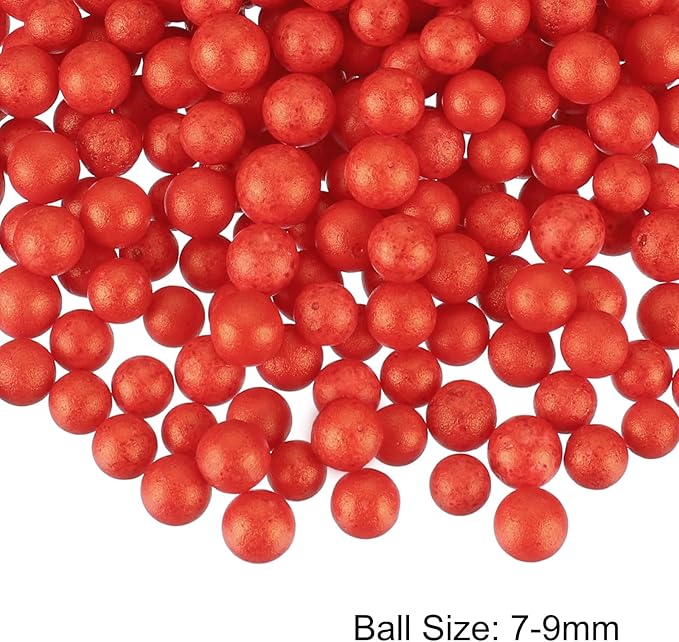 MECCANIXITY Foam Beads Foam Balls 7-9mm for Wedding and Party Decorations, Tiny Packing Balls, Arts DIY Crafts Supplies (Light Red,1 Pack Approx 3000pcs)