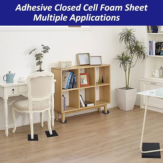 Foam Padding Sheets with Adhesive Backing - 3/4" Thick Self Stick Neoprene Insulation Foam,2PCS 3/4 Inch Thick X 4 Inch Long X 4 Inch Wide - Closed Cell Foam Sheet Square Pad