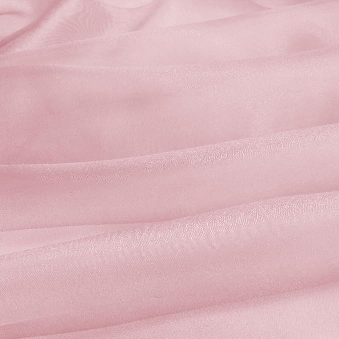 VACVELT Sheer Organza Fabric by The Yard, 60 Inch Wide Rose Gold Organza Fabric Bolt Bridal Sheer Tulle Fabric, Silk Organza Fabric Roll for Wedding Party Decorations Backdrop Curtain (10 Yards)