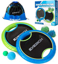EVERICH TOY Trampoline Paddle Ball Set with 2 Bouncy Paddles & 4 Balls - Soft Foam Design for Kids Play Indoor Outdoor Beach Backyard Lawn - Great Gift Idea for Boys & Girls