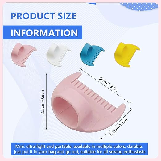 4mm Seam Guide for Hand Sewing Edge Lockranding Tool, Sewing Needle Gauge Measuring Tool, Mini Finger Ruler Kit Ideal for Leather/Fabric/Craft Sew, Blue 1 Pcs