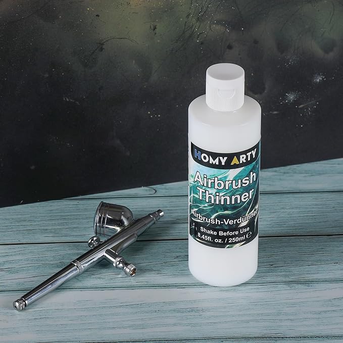 HOMY ARTY Airbrush Thinner - 8.45 Fl Oz, Water-Based Acrylic Paint Thinner, to Improve Color Flow for Shoes, Clothes, Metal and Plastic Models