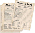 50th Birthday Party Games, Movie in 1975 Games, Birthday Party Supplies for Adults, Fun 1975s Party Game，Pack of 30 Cards