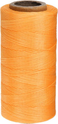 uxcell Leather Sewing Waxed Thread, 284 Yards / 260m 0.8mm 150D Flat Polyester All-Purpose Threads for Leather Crafts, Bookbinding, Apricot Gold