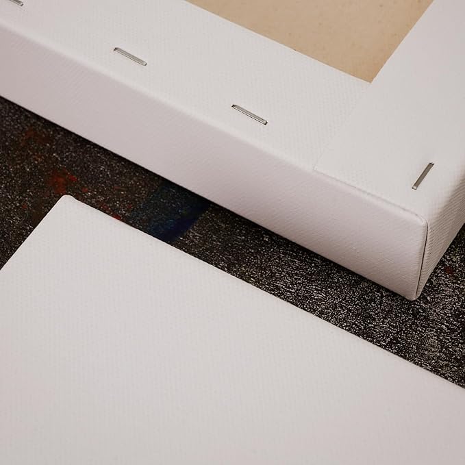 PHOENIX 12x12 Inch 2 Pack Gallery Canvas - 1.5 in Thick Square Canvases for Painting - Deep Edge 100% Cotton 11 Oz. Gesso Primed White Blank Professional Canvas Oil & Acrylic Paints