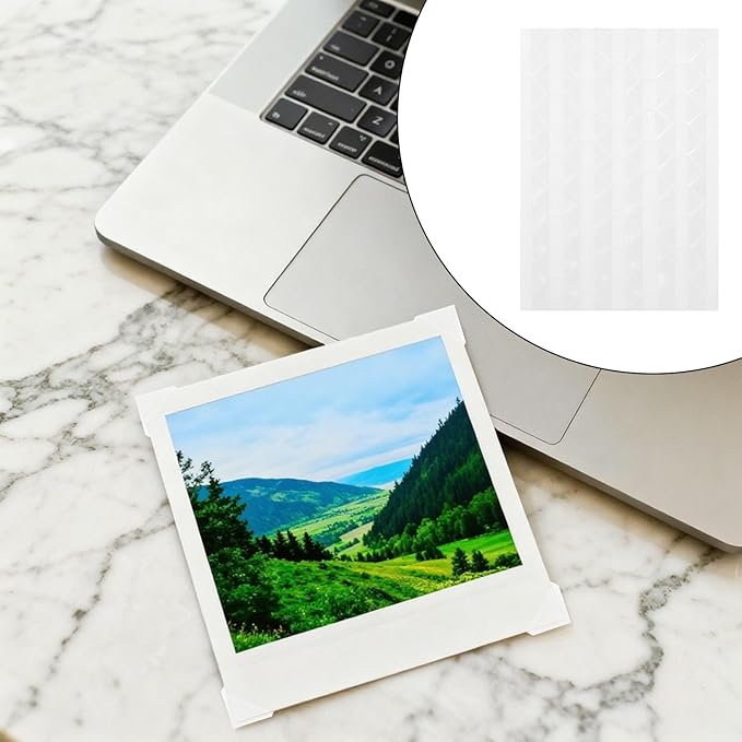 15 Sheets Photo Mounting Corners for Scrapbooking, Clear Self Adhesive Scrapbook Corners Stickers Supplies Accessories for DIY Album Pictures Personal Journal Memory Books