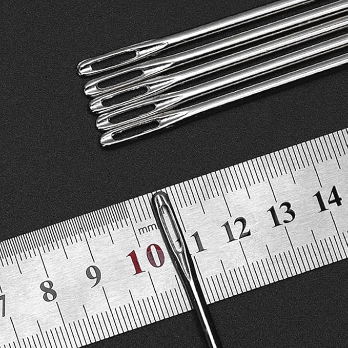 4" Professional Upholstery Needle 10cm length 3mm thickness, Big Eye Hand Sewing Needles for Stitching and Crafting Projects