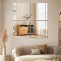 Vlush Adhesive Wall Mirror Tiles 13'' x 13'' x 4PCS Full Body & Full Length Mirrors Wall Mounted Mirrors Decorative for Home Gym, Door, Bedroom & Bathroom